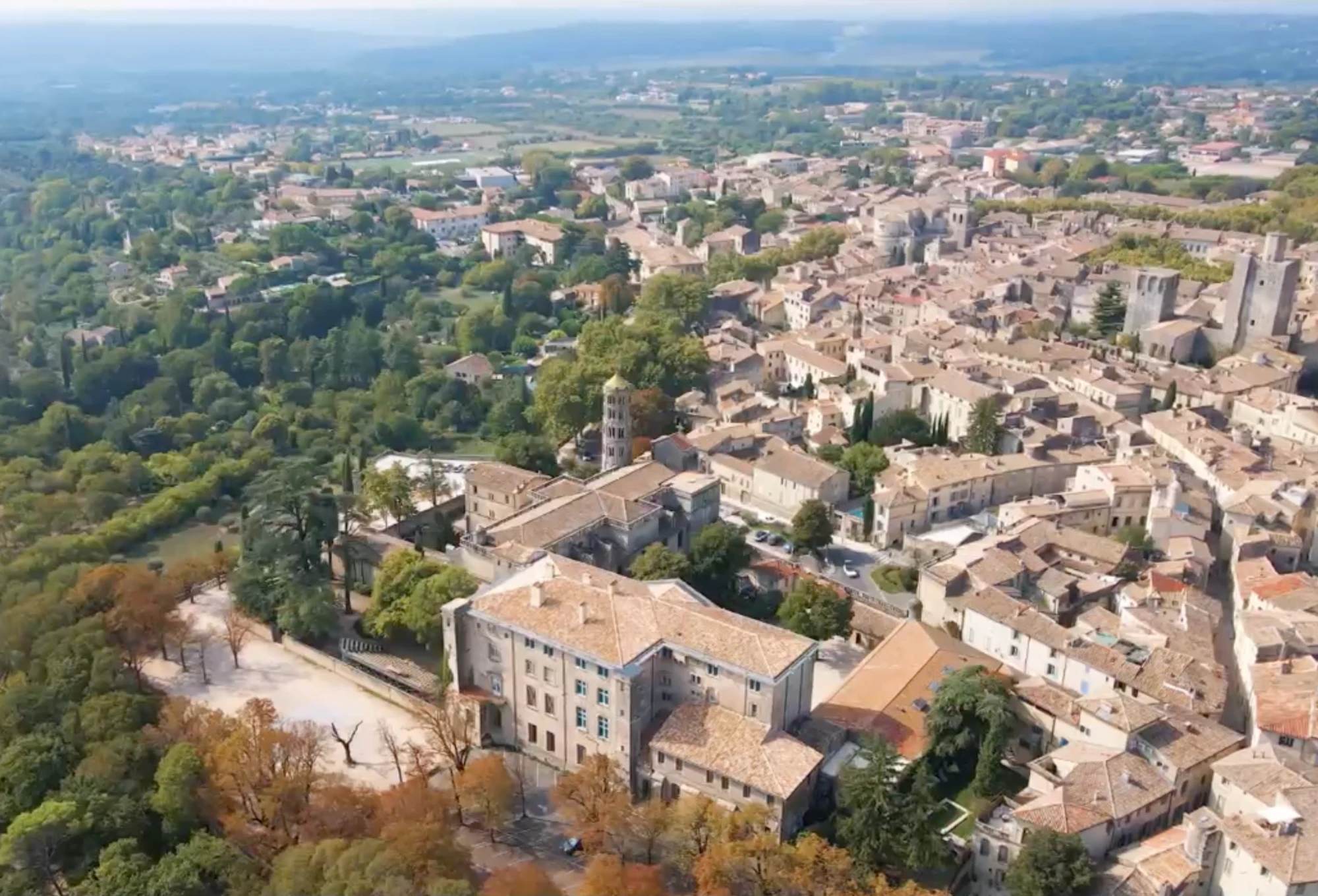 Vue aérienne d'Uzès